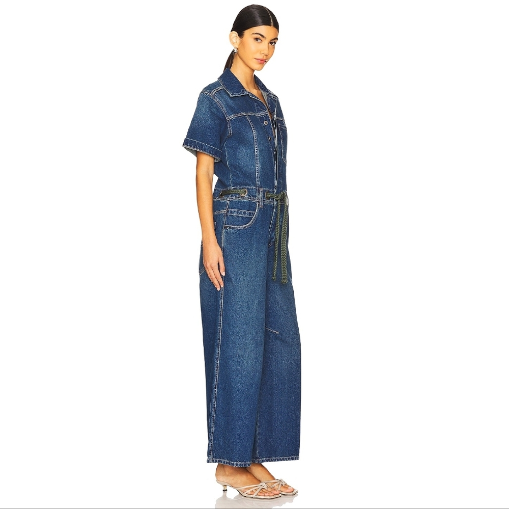 Free People Edison Wideleg Coveralls Denim Boilersuit - Picture 7 of 11